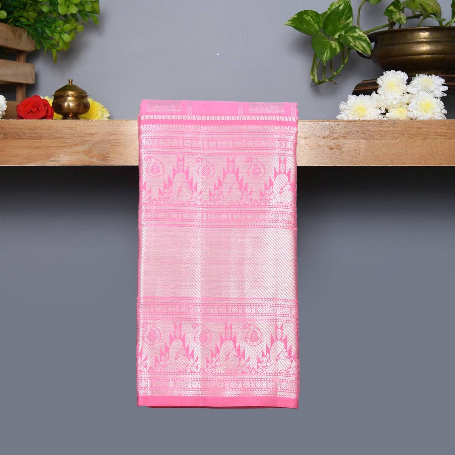 Lilac Zari Brocade Pure Kanchipuram Silk Saree– Clio Silks