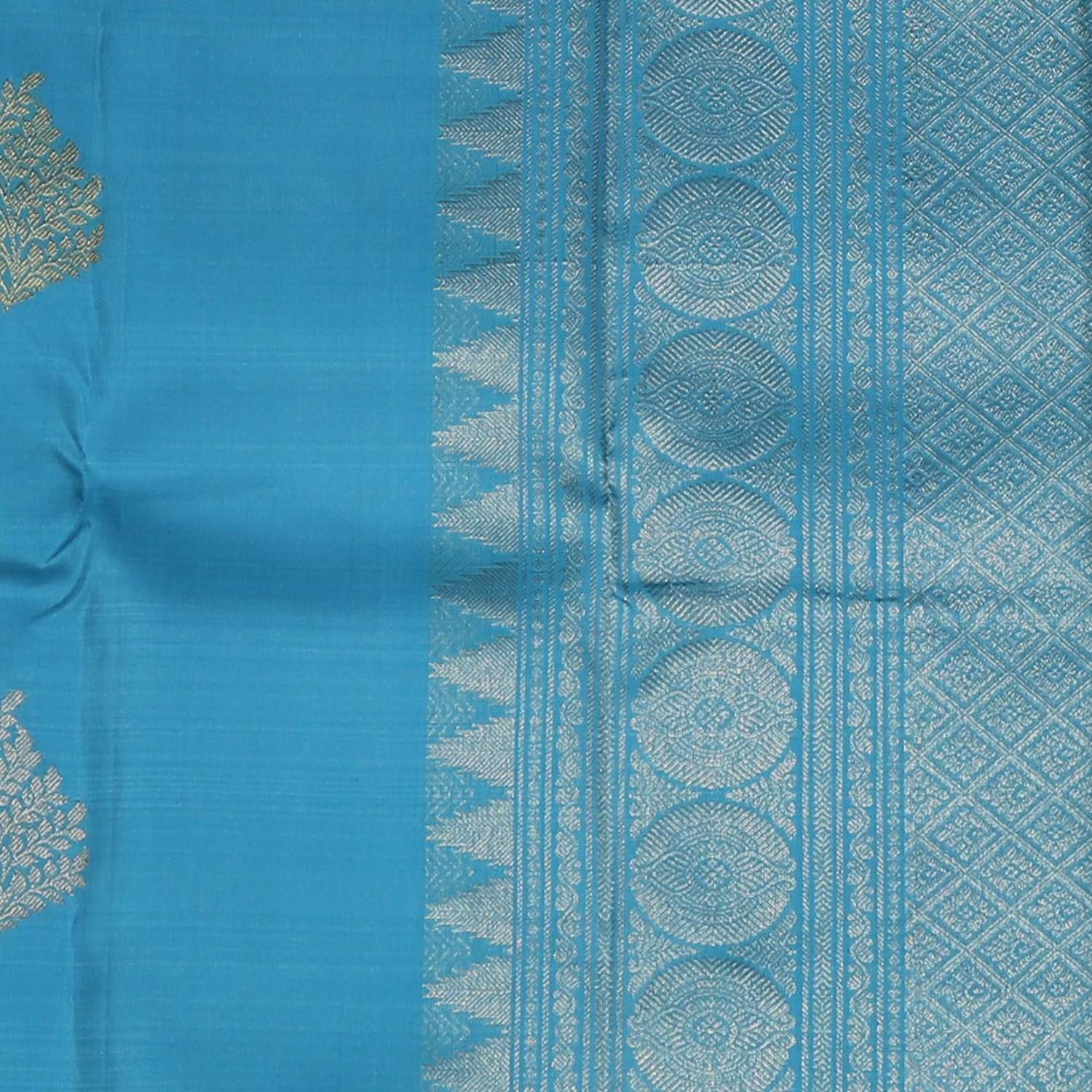 Uppada Royal Blue Color Silk Saree with silver zari big border – Devi  Handlooms