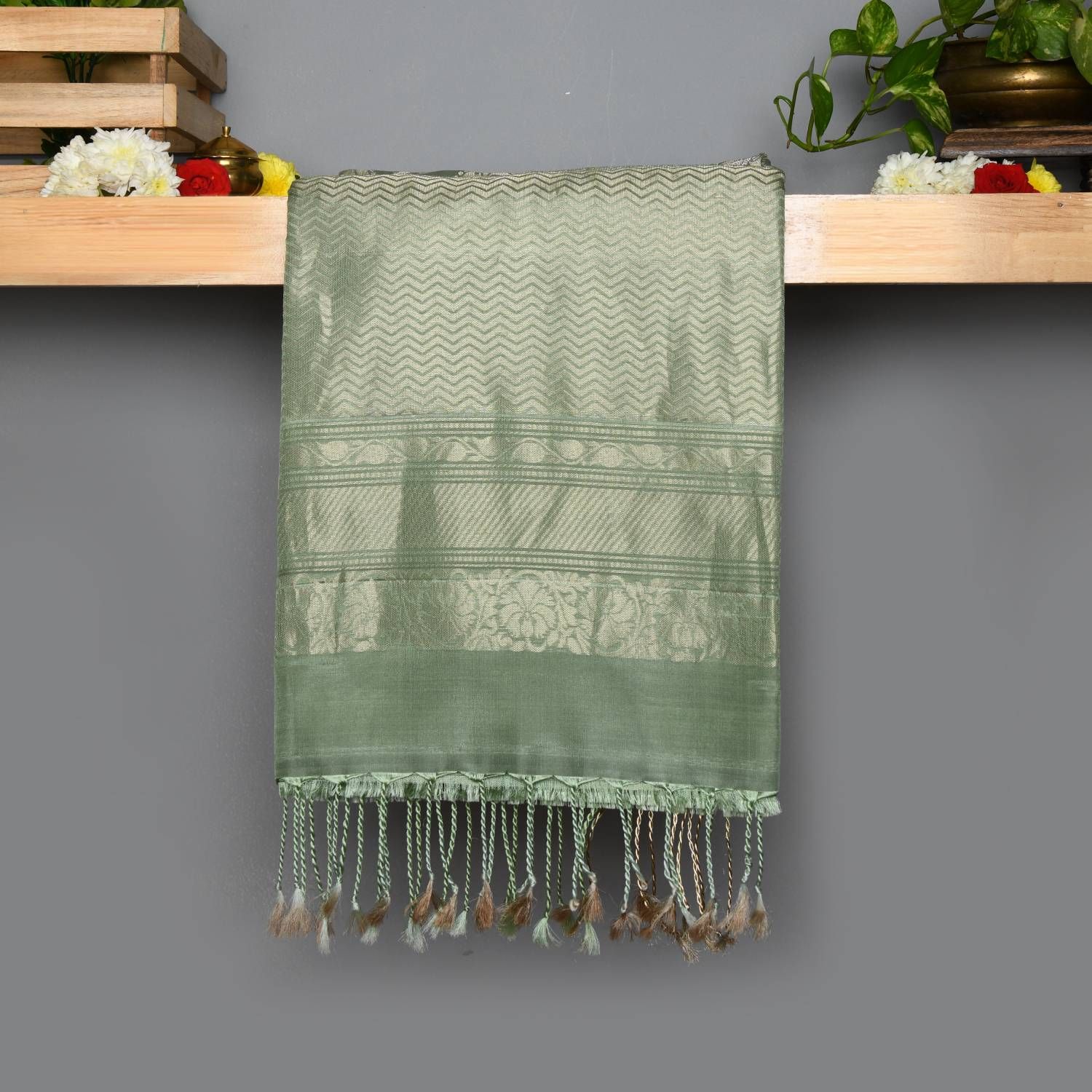 Bottle Green Kanjivaram Soft Silk Saree – StylebyPanaaash