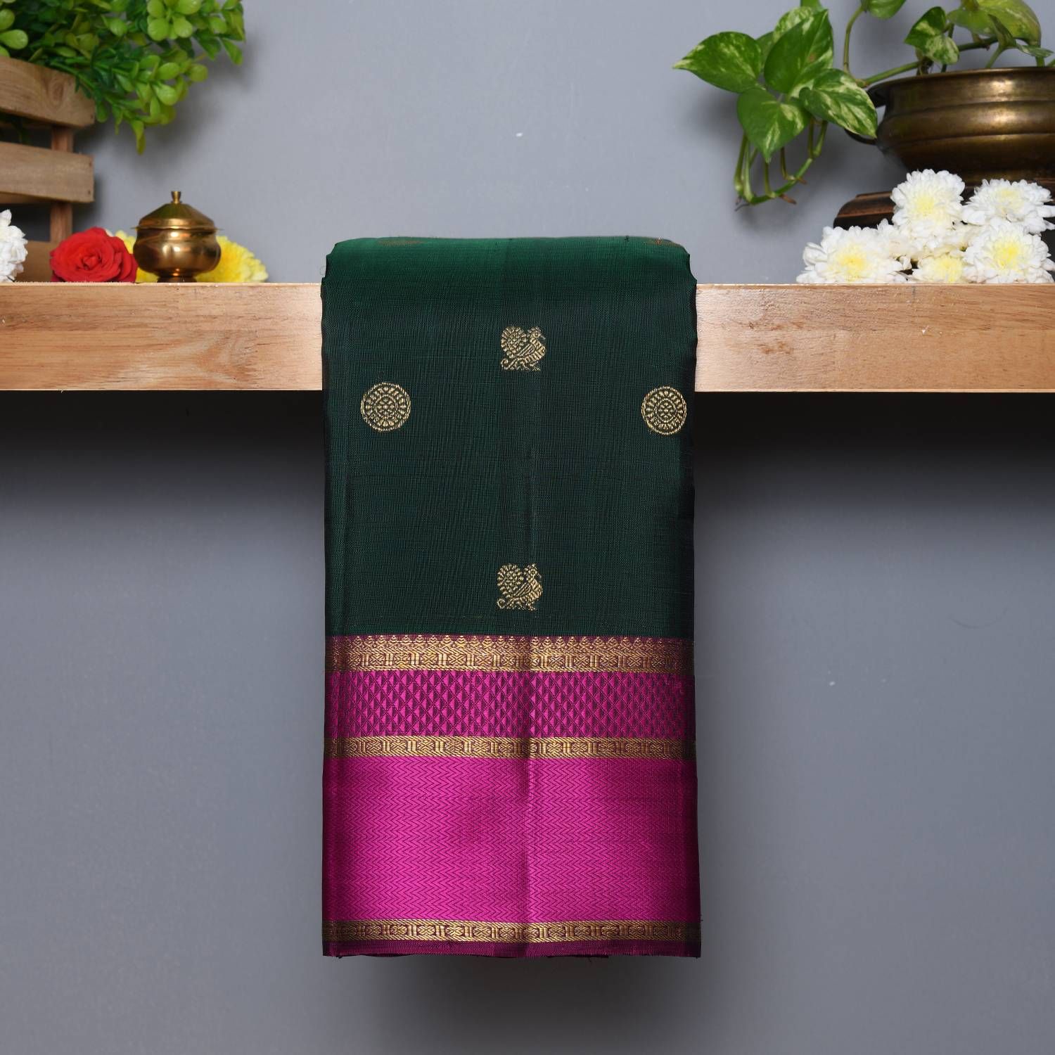 Green Colour Silk Saree | Meena Bazaar Saree