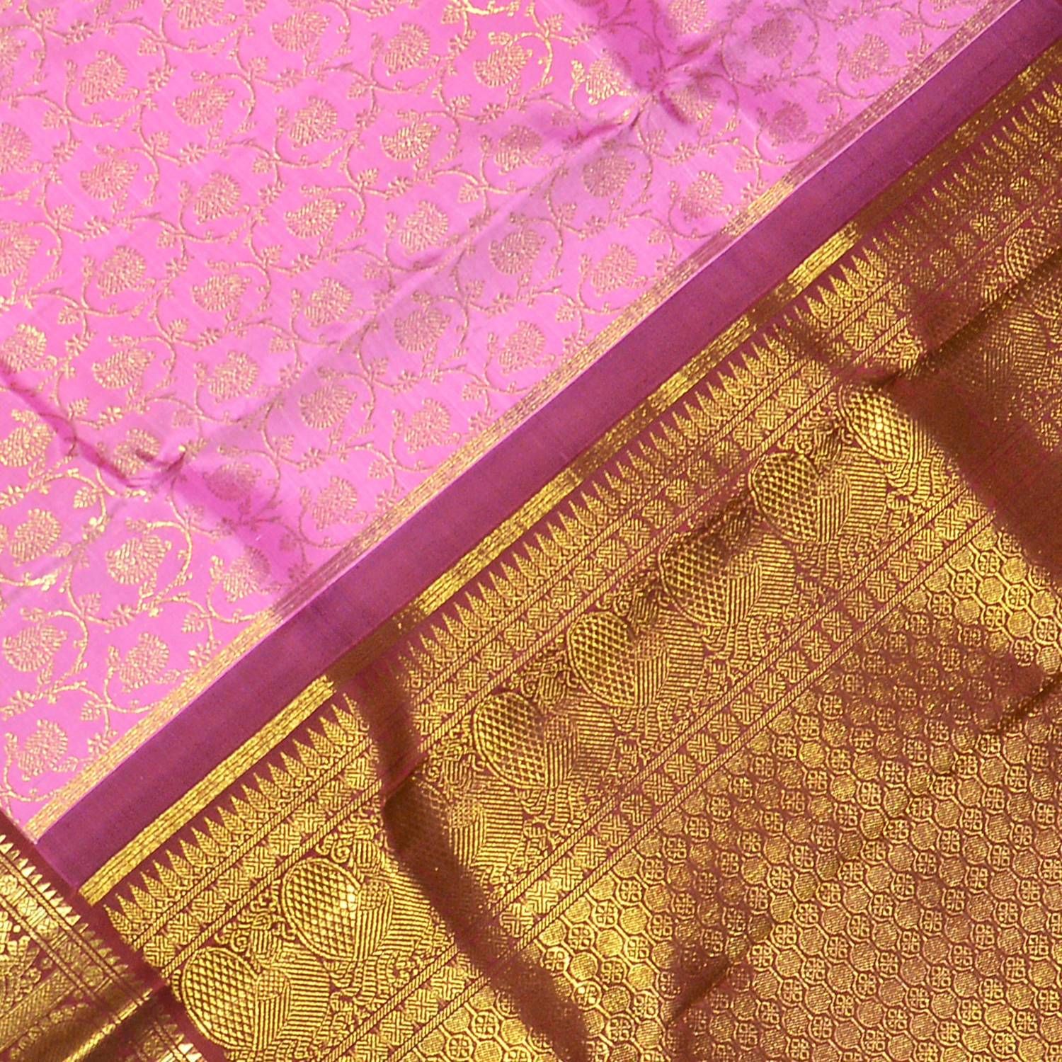 Pure Kanchipuram Silk Handloom Saree in Teal Green : SHP1249