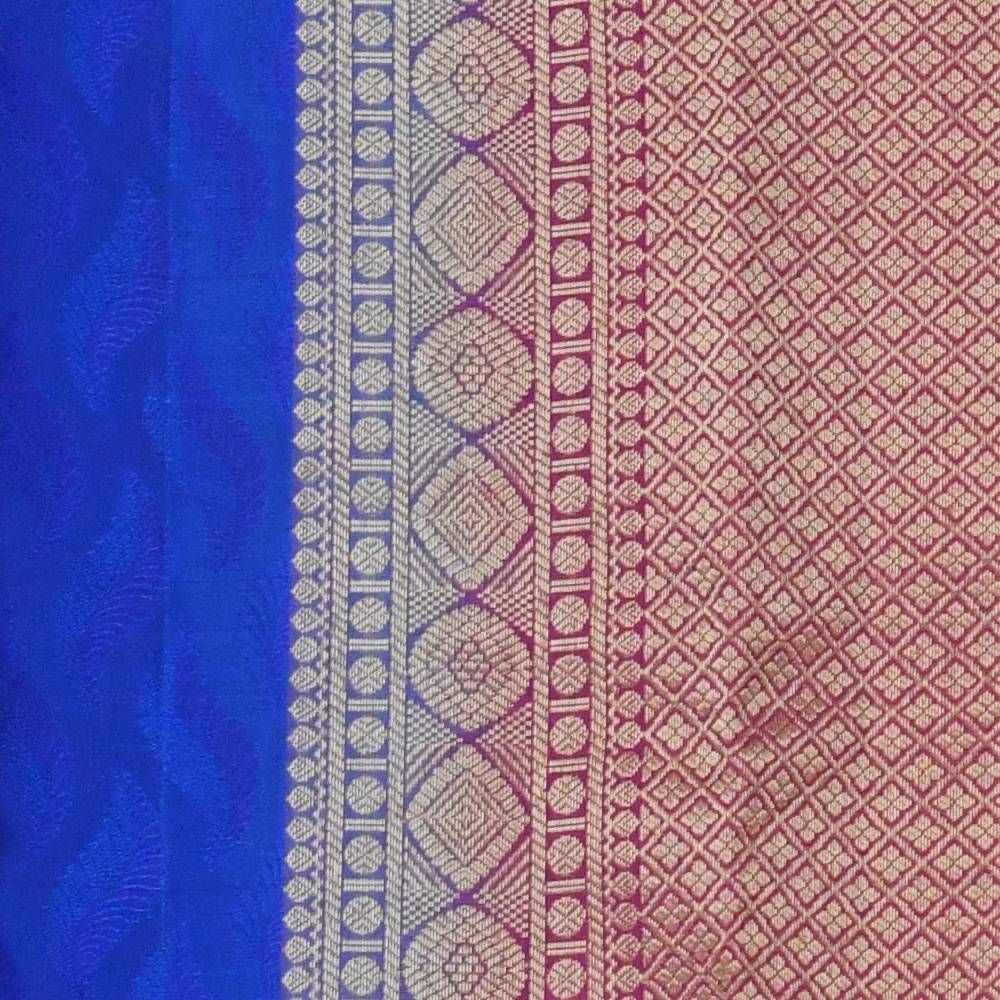 Pure soft silk uppada pattu saree, floral desgin, pink and blue with b –  shakthistyles