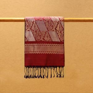 Red Coloured Kanchipuram Soft Silk Saree with Contrast  Dark Purple Pallu
