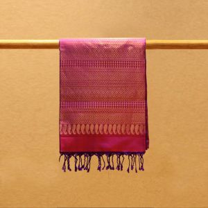 Red Coloured Kanchipuram Soft Silk Saree with Contrast Purple Colour Pallu