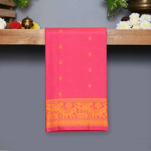 Pink Coloured Kanchipuram Silk Saree With Thread Pallu