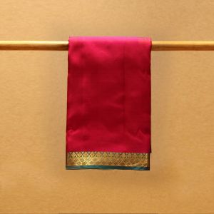 Majenta Pink Coloured Kanchipuram Silk Saree with Contrast Safer Blue Pallu.