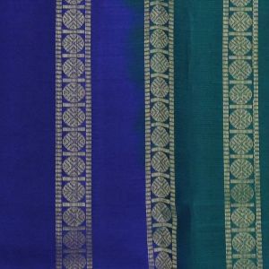 Navy Blue Coloured Kanchipuram Silk Saree with Golden zari Pallu.