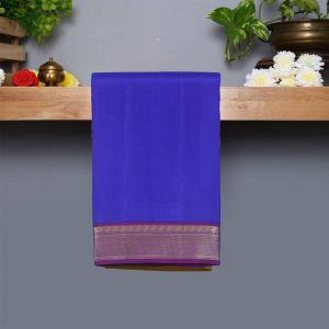 Blue Coloured Kanchipuram Silk Saree with Golden zari Pallu.