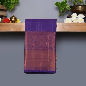 Purple Coloured Kanchipuram Silk Saree with Copper Zari Pallu.