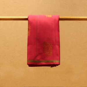 Pink Coloured Kanchipuram Silk Saree with Contrast Green Pallu.