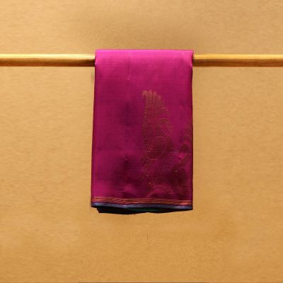 Banarasi handloom dupion saree red and magenta pink with allover threa –  Cherrypick